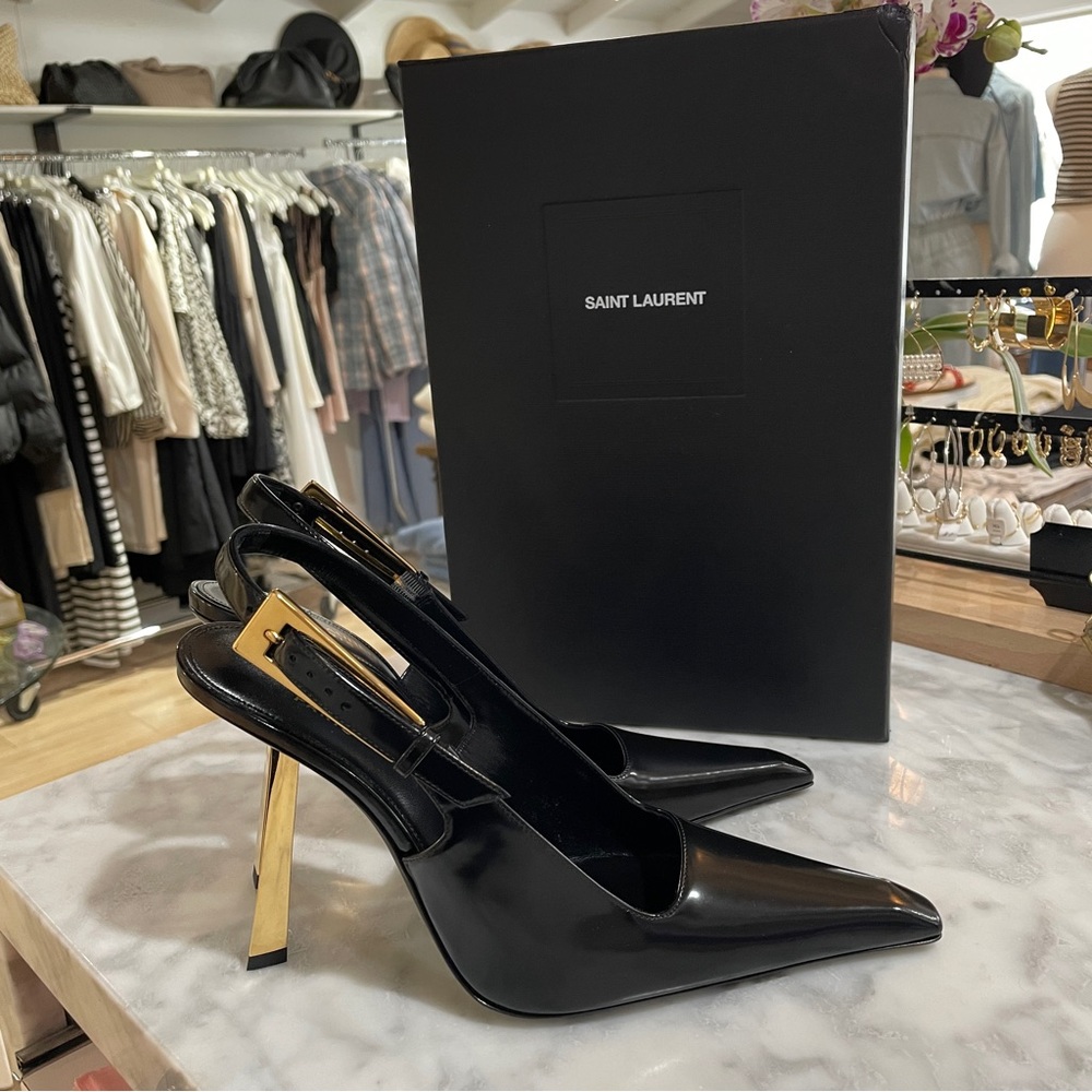 saint laurent lee slingback pumps